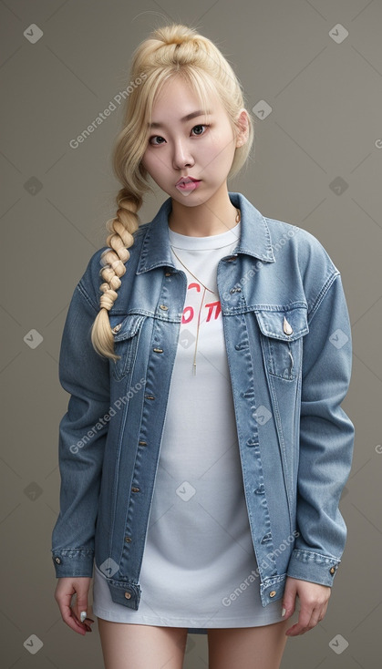 Korean adult female with  blonde hair