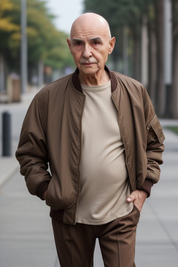 Elderly male with  brown hair