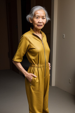 Thai elderly female with  brown hair