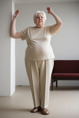 Swedish elderly female with  white hair