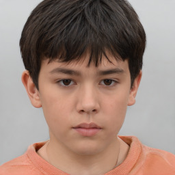 Neutral white child male with short  brown hair and brown eyes