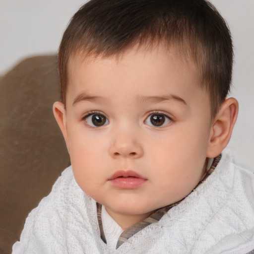 Neutral white child male with short  brown hair and brown eyes