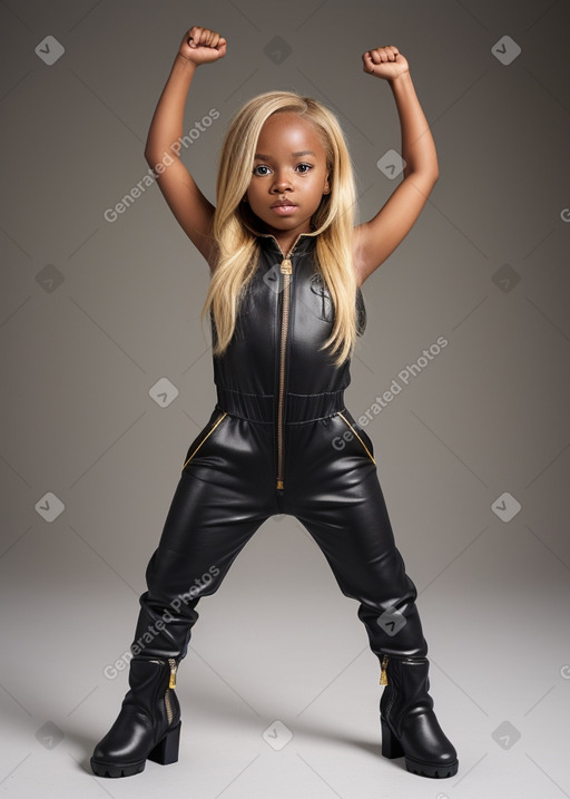 African american child female with  blonde hair