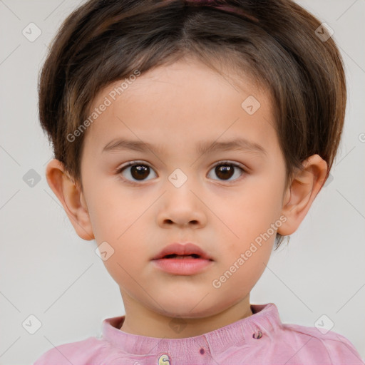 Neutral white child male with short  brown hair and brown eyes