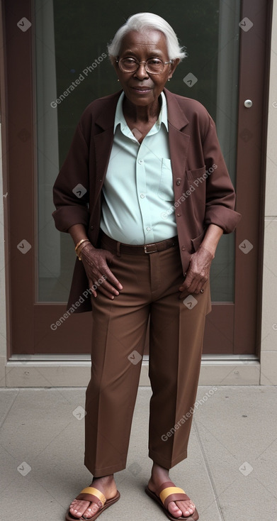 Elderly non-binary with  brown hair