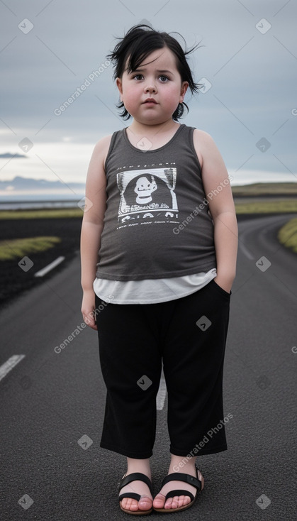 Icelandic child girl with  black hair