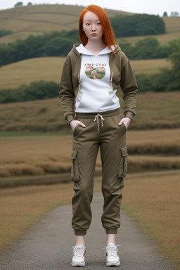 Chinese adult female with  ginger hair