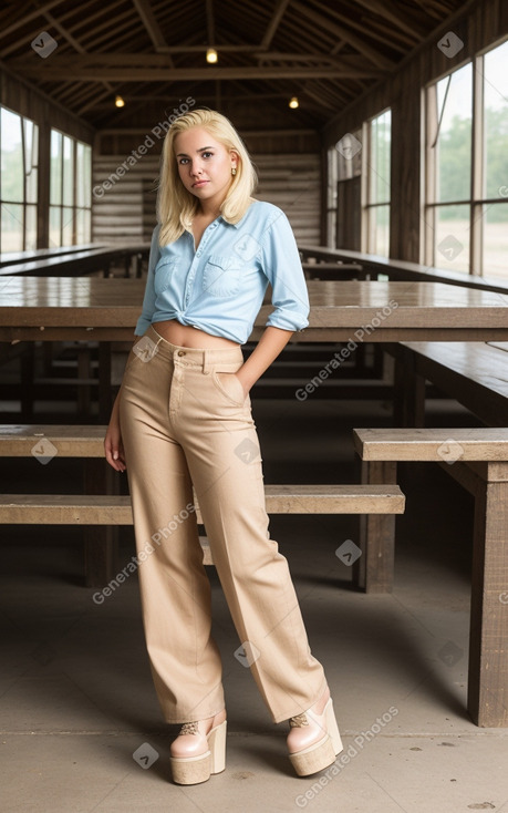 Nicaraguan young adult female with  blonde hair