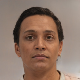 Neutral white adult male with short  brown hair and brown eyes