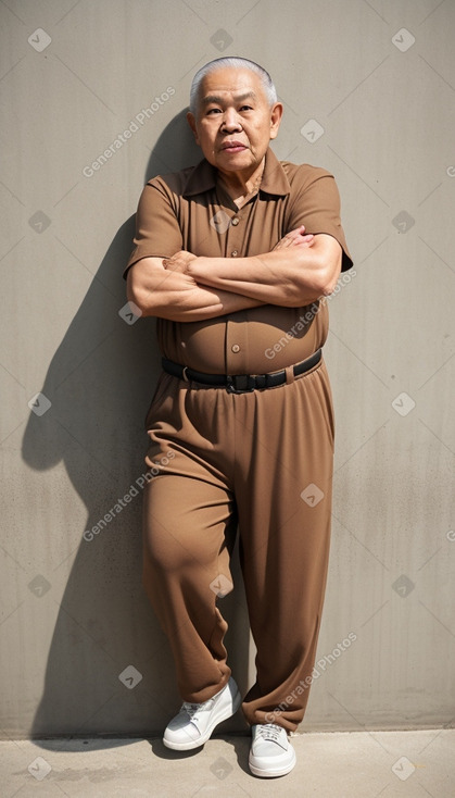 Thai elderly male with  brown hair