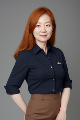 Korean 45 years female with  ginger hair