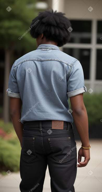 African american young adult male with  black hair