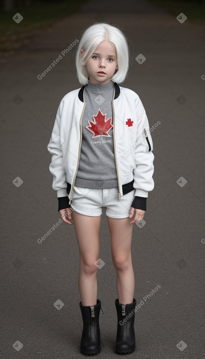 Canadian child girl with  white hair