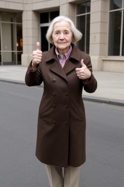 American elderly female with  brown hair