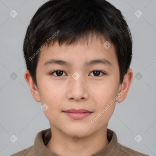 Neutral asian young-adult male with short  brown hair and brown eyes