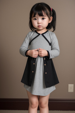 Mongolian infant girl with  black hair