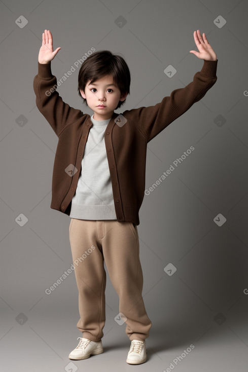 Japanese child boy with  brown hair