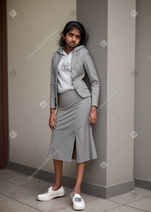 Sri lankan teenager girl with  gray hair