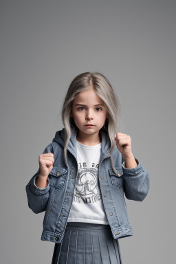 Belgian child girl with  gray hair