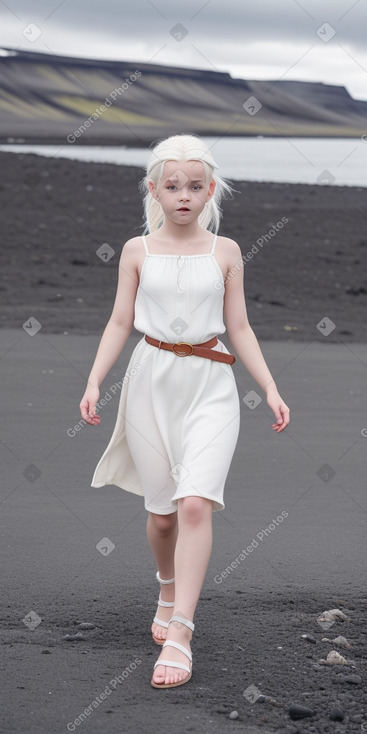 Icelandic child girl with  white hair