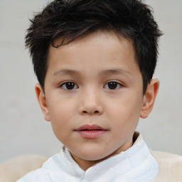 Neutral white child male with short  brown hair and brown eyes