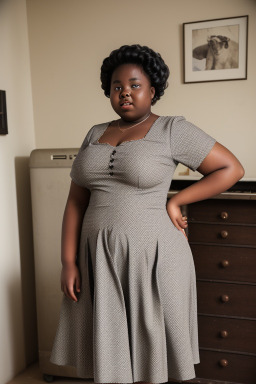 African teenager girl with  gray hair