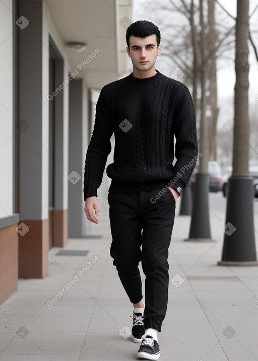 Albanian young adult male with  black hair