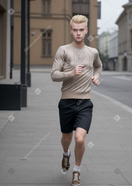 Latvian adult male with  blonde hair