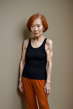 Taiwanese elderly female with  ginger hair