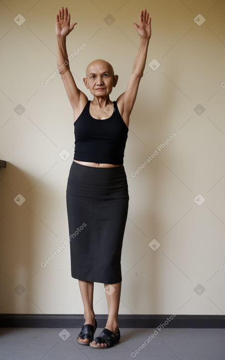 Nepalese elderly female with  black hair