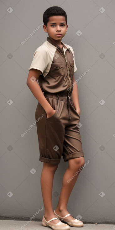 Panamanian teenager boy with  brown hair