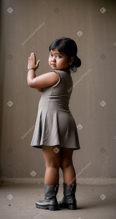 Nepalese child girl with  gray hair