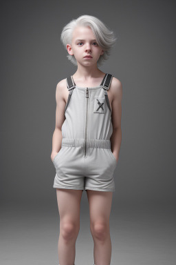 Child non-binary with  gray hair