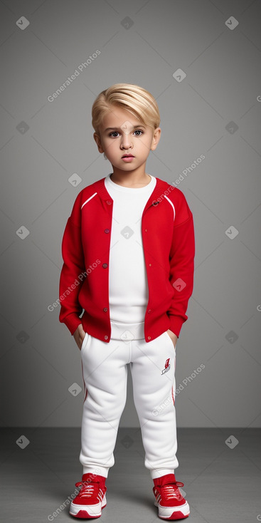 Kuwaiti infant boy with  blonde hair