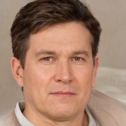 Neutral white adult male with short  brown hair and brown eyes