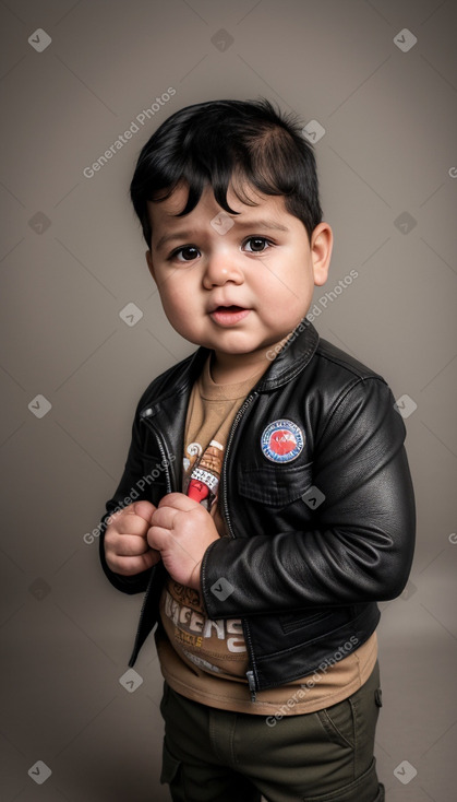 Costa rican infant boy with  black hair