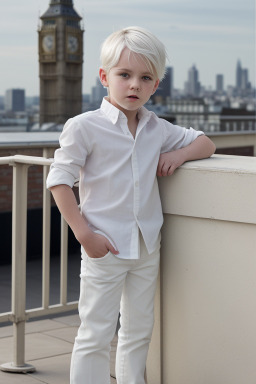 British child boy with  white hair