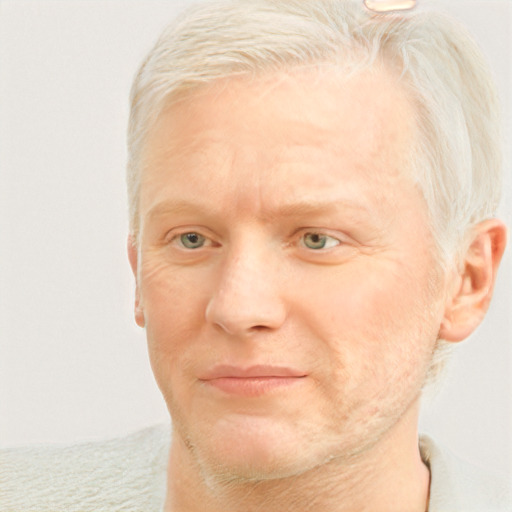 Neutral white adult male with short  blond hair and blue eyes