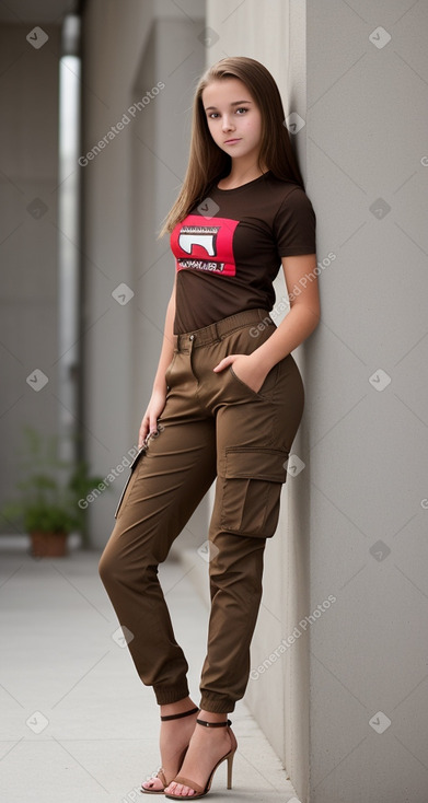 Austrian teenager girl with  brown hair