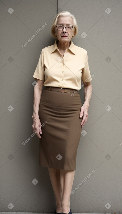 Canadian elderly female with  blonde hair