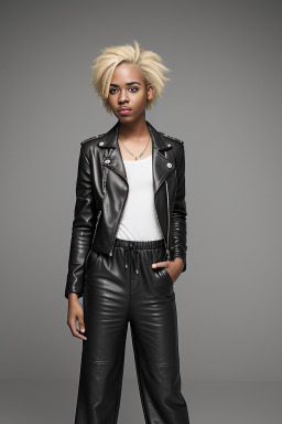 Jamaican young adult non-binary with  blonde hair