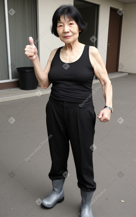 Chinese elderly female with  black hair