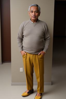 Nepalese 45 years male with  gray hair