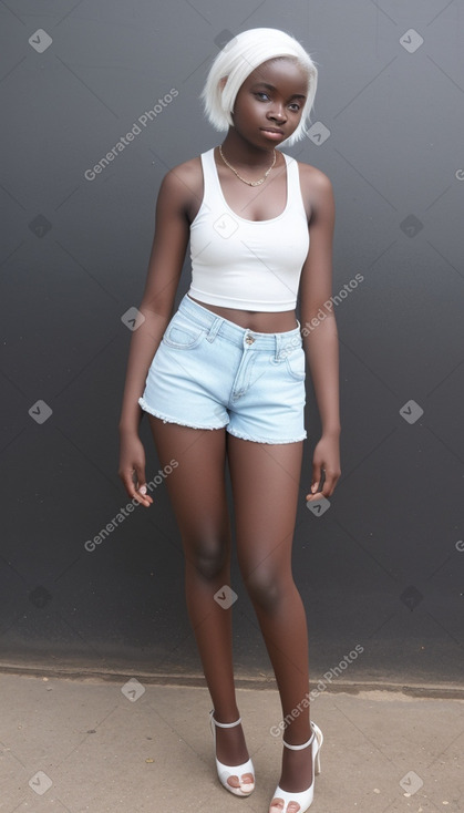 Togolese teenager girl with  white hair