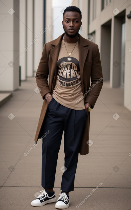 Ghanaian adult male with  brown hair