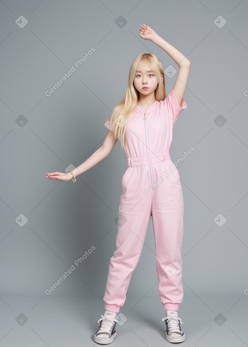 Korean teenager female with  blonde hair