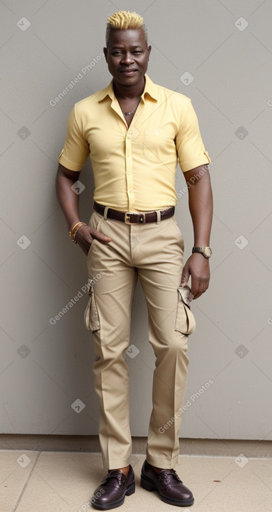 Ghanaian middle-aged male with  blonde hair