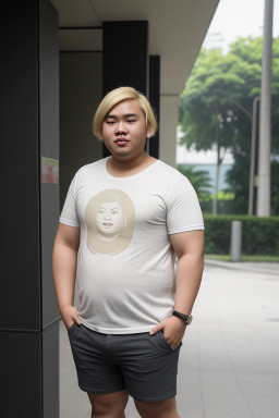 Singaporean young adult male with  blonde hair