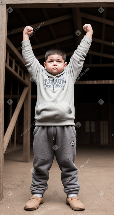 Paraguayan child boy with  gray hair