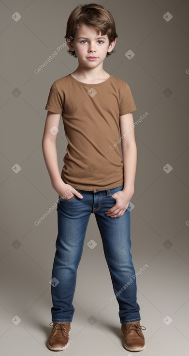 French child boy with  brown hair